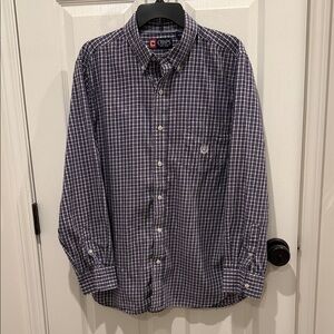 Chaps Men's Purple Plaid Button Down Shirt